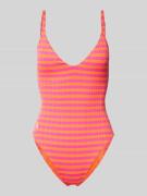 Polo Ralph Lauren Badeanzug mit Strukturmuster in Pink, Größe L