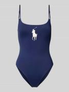 Polo Ralph Lauren Badeanzug mit Logo-Stitching in Dunkelblau, Größe L