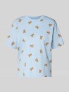 Jake*s Casual Regular Fit T-Shirt mit Allover-Motiv-Print in Hellblau,...