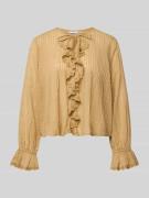 Jake*s Casual Regular Fit Bluse mit Volants in Sand, Größe 34