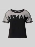 ARMANI EXCHANGE Regular Fit T-Shirt mit Logo-Stitching in Black, Größe...