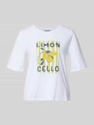 More & More T-Shirt mit Motiv-Print in Weiss, Größe 34
