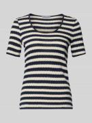 More & More Strickshirt mit Rundhalsausschnitt in Marine, Größe 34