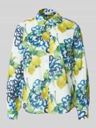 More & More Regular Fit Hemdbluse mit floralem Allover-Print in Royal,...