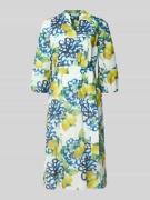 More & More Kleid mit Tunikakragen und Knopfleiste in Royal, Größe 34