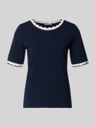 More & More T-Shirt mit Rundhalsausschnitt und Wellensaum in Marine, G...