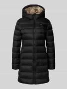Blauer USA Daunenmantel mit Kapuze Modell 'AGNES' in Black, Größe XS