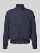 Blauer USA Jacke mit Label-Patches Modell 'Anson' in Marine, Größe L