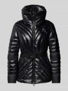 Blauer USA Steppjacke mit Stehkragen in Black, Größe S