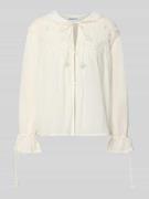 Jake*s Casual Relaxed Fit Bluse mit Spitze und Schnürung in Beige, Grö...