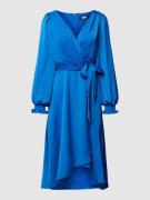 DKNY Wickelkleid mit Ballonärmeln in Royal, Größe 32