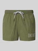 BOSS Regular Fit Badeshorts mit Label Print Modell 'MOONEYE' in Khaki,...