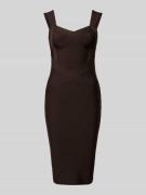 Lipsy Slim Fit Kleid im ärmellosen Design in Mittelbraun, Größe 32