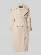 WITHBLACK Trenchcoat mit Reverskragen in Stein, Größe XL