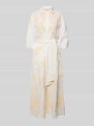 Marella Leinenkleid mit Stitching-Details Modell 'NOTA' in Offwhite, G...