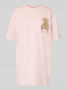 Jake*s Casual Nachthemd mit Motiv und Rundhalsausschnitt in Hellrosa, ...