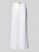 Marc Cain Wide Fit Stoffhose aus Viskose-mix mit Leinen-Anteil in Weis...