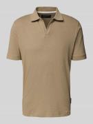 Marc O'Polo Regular Fit Poloshirt aus Baumwoll-Leinen-Mix in Beige, Gr...
