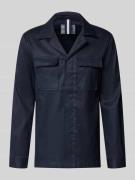 Profuomo Regular Fit Hemdjacke aus Leinen-Mix mit Brusttaschen in Mari...