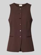 V by Vera Mont Weste mit Rundhalsausschnitt und Paspeltaschen in Dunke...