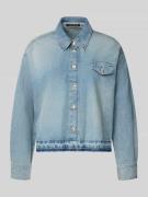 Luisa Cerano Boxy Fit Jeansbluse mit Brusttasche in Jeansblau, Größe 3...