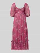 LACE & BEADS Cocktailkleid im Allover-Look in Kirsche, Größe M