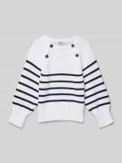 Steiff Strickpullover mit Knopfleiste in Weiss, Größe 104