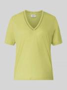 Scotch & Soda Regular Fit T-Shirt aus Leinen-Mix mit V-Ausschnitt in G...