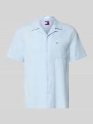 Tommy Jeans Regular Fit Freizeithemd aus Leinen-Baumwoll-Mix in Hellbl...