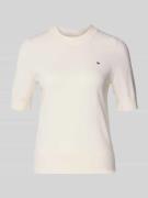 Tommy Hilfiger Regular Fit Strickpullover aus Baumwoll-Mix in Ecru, Gr...
