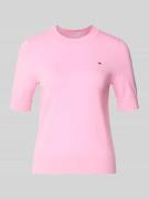 Tommy Hilfiger Regular Fit Strickpullover aus Baumwoll-Mix in Hellrosa...