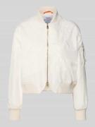Original Bombers Bomberjacke mit Zweiwege-Reißverschluss in Offwhite, ...