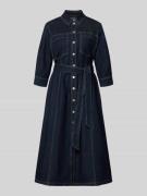 Betty Barclay Hemdblusenkleid mit Bindegürtel in Jeansblau, Größe 36