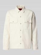 HUGO Oversized Hemdjacke aus reiner Baumwolle Modell 'EPOLDO' in Offwh...
