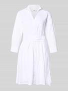 0039 Italy Hemdblusenkleid mit Bindegürtel Modell 'JULE' in Weiss, Grö...