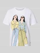 s.Oliver RED LABEL Relaxed Fit T-Shirt aus reiner Baumwolle in Weiss, ...