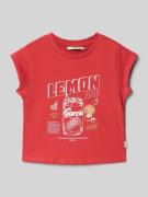 Garcia Regular Fit T-Shirt mit Motiv-Print in Hellrot, Größe 140