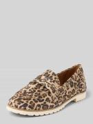 Tamaris Slipper mit Animal Print in Beige, Größe 36