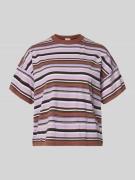 Stefanel T-Shirt mit überschnittenen Schultern in Flieder, Größe L