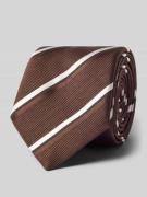 BOSS Seiden-Mix Krawatte im Streifen-Design in Dunkelbraun, Größe 1
