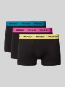 HUGO Slim Fit Trunks aus Baumwoll-Mix im 3er-Pack Modell 'PACK' in Bla...