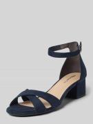 Tamaris Sandaletten mit Velourslederoptik in Dunkelblau, Größe 37