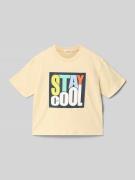 BILLIEBLUSH Regular Fit T-Shirt mit Statement-Print in Beige, Größe 10...