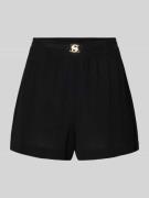 BOSS Wide Fit Bermuda mit Logo-Applikation in Black, Größe L