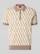 HUGO Poloshirt mit Reißverschluss und Allover-Print Modell 'SEOMO' in ...
