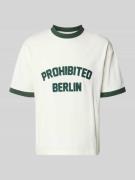 PROHIBITED T-Shirt mit Label-Stitching Modell 'Rush' in Dunkelgruen, G...