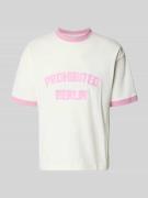 PROHIBITED T-Shirt mit Label-Stitching Modell 'Rush' in Rosa, Größe L