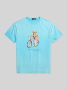 Polo Ralph Lauren Regular Fit T-Shirt m it Polo Bear Print in Tuerkis,...