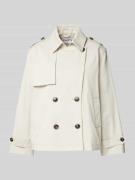 Jake*s Casual Trenchcoat mit Leistentaschen in Offwhite, Größe 44