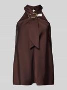 V by Vera Mont Regular Fit Top mit Zierbesatz in Schoko, Größe 34